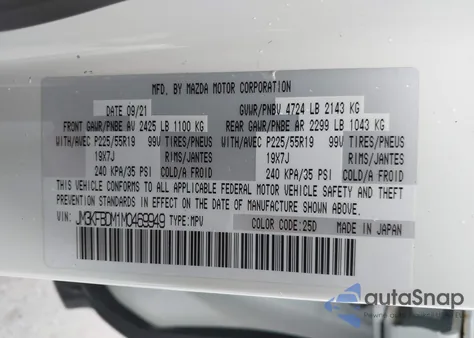 2021 Mazda Cx-5 Grand Touring from USA, damaged, VIN JM3KFBDM1M0469949